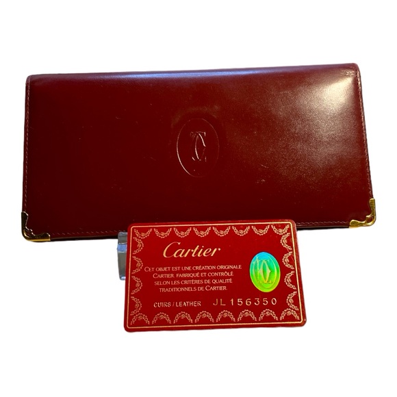 Cartier Authentic Vintage Bifold Wallet - authentication card & playing card - Picture 4 of 11